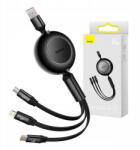 Baseus kábel 3 az 1-ben USB A - Micro USB / Lightning / Type C PD 3, 5A 66W 1, 1m CB000007 fekete (CB000007)