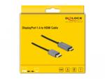 Delock DisplayPort 1.4/HDMI Kábel - 2 m, Fekete