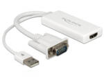 Delock 62460 VGA-HDMI adapter audió funkcióval fehér