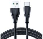 JOYROOM SURPASS adatkábel (USB - Type-C, 3A, gyorstöltés támogatás, 120cm, törésgátló) FEKETE (S-UC027A11_120_B)
