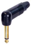 Neutrik 2 pólusú 1/4" professzionális derékszögű telefondugó, arany érintkezőkkel, fekete héjjal (NTR-NP2RX-B)