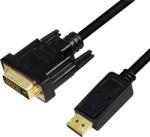LogiLink Displayport v1.2 - DVI-D Adapter Kábel - 1 m, Fekete