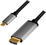 LogiLink USB 3.2 Gen1 Type-C kábel, C/M-HDMI/M, 4K, alu, 1, 8 m