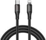 JOYROOM adatkábel és töltő (Type-C - lightning 8pin, 2.4A, 20W, PD gyorstöltés támogatás, 100cm, törésgátló) FEKETE Apple iPhone 7 4.7, Apple iPhone 7 Plus 5.5, Apple IPAD mini 4, Apple IP (S-1024N1-PD)