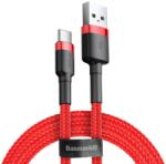 Baseus Type-C - USB-A adatkábel, szövettel bevont, piros, 3M, 2A, Baseus CATKLF-U09