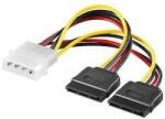 Goobay Cablu adaptor 2x Sata la Molex 5.25 4 pini tata 15cm Goobay (68524)