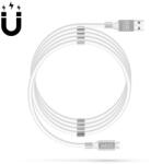 Delight kábel - microusb mágneses adat és töltőkábel, 2a, 1, 2m, fehér