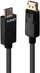 Lindy Displayport v1.2 - HDMI v1.4 Kábel - 5 m, Fekete