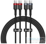 Baseus Cafule USB-C USB-C töltőkábel, 100W, 1m, fekete-piros/fekete-szürke - mobil-box
