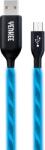 YENKEE YCU 231 BE kábel USB-A /// micro USB (1m) (blue) (LED) (35052175) (35052175)