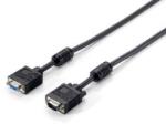 Equip VGA Kábel - HD15, apa/anya, Ferrit Gyűrűvel, 15 m, Fekete