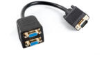 Lanberg Vga(m)-2x Vga(f) Adapter Kábel 20cm Fekete