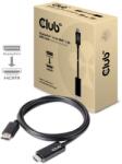 Club 3D Displayport 1.4 - HDMI 2.0b Kábel - 2 m, Fekete