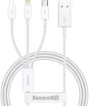 Baseus Superior Series USB-A - Type-C / Lightning / microUSB kábel 3.5A 1m - fehér