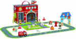 Tooky Toy Tűzoltóállomás sínekkel tokban 18 db
