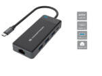 Conceptronic Notebook Dokkoló - DONN14G (USB-C to 2xHDMI+USB-C PD: 100W+3xUSB-A+RJ-45, fekete) (MOBCONDONN14G)
