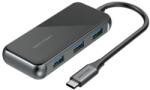 Vention Multi-function USB-C to HDMI/ USB3.0*3/PD Dokkoló 0.15M Gray Mirrored Surface Type (TFBHB) - totalprint