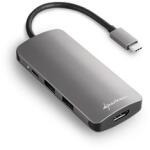 Sharkoon KELLÉK SHARKOON USB3.0 Type C Multiport Adapter sötét szürke