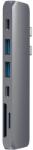 Satechi Aluminium Type-C PRO Hub, HDMI 4K, PassThroughCharging, 2x USB3.0, 2xSD, ThunderBolt 3, Űrszürke (ST-CMBPM)