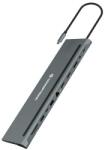 Conceptronic Notebook Dock - DONN17G (USB-C către HDMI/DP/USB-C PD/USB-C date/USB 3.0/USB 2.0/SD/TF/GbE/AUX) (DONN17G)