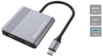 Conceptronic Notebook Dokkoló - DONN13G (USB-C to 2xHDMI+USB-C PD: 100W+USB-A, ezüst) (MOBCONDONN13G)