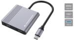 Conceptronic Notebook Dokkoló - DONN11G (Bemenet: USB-C, Kimenet: 2xHDMI+USB-C PD: 100W+USB-A, ezüst) (DONN13G)