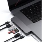 Satechi Pro Hub Max USB-C dokkoló MacBookhoz (2x USB-C, USB-A, 4K HDMI, micro/SD kártyaolvasó, Ethernet, jack port) (csillag szürke) (ST-UCPHMXM)