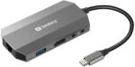 Sandberg Notebook Dokkoló - USB-C 6in1 Travel Dock (USB-C bemenet; HDMI+2xUSB3.0+USB-C+RJ45+SD kimenet) (PERSAN13633)