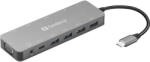 Sandberg Notebook Dokkoló - USB-C 13-in-1 Travel Dock (Bemenet: USB-C, Kimenet: USB-C+3xUSB-A+2xHDMI+VGA+RJ-45+Audio) (PERSAN13645)