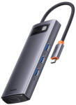 Baseus Metal Gleam Series 6 az 1-ben hub, USB-C - 3x USB-A 3.0 + HDMI + USB-C PD + VGA - speedshop