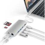 Satechi Aluminium Adapter V2 USB-C (USB-C, 3x USB-A, 4K HDMI, micro/SD kártyaolvasó, Ethernet) (ezüst) (ST-TCMA2S)