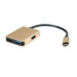 Roline Dock ROLINE Type-C - 4K HDMI, 2x USB 3.2 Gen 2, 1x Type-C power delivery, GOLD, pătrat 12.02. 1120-10 (12.02.1120-10)