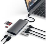 Satechi Aluminium Adapter V2 USB-C (USB-C, 3x USB-A, 4K HDMI, micro/SD kártyaolvasó, Ethernet) (csillag szürke) (ST-TCMA2M)