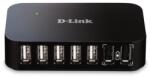 D-Link DUB-H7 USB 2.0 Type-B 480 Mbit/s Fekete