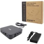 i-tec USB-C Háromsoros Dokkoló Állomás 1x HDMI 2x DP 3x4K / 1x5K LAN Audio 6x USB Power Delivery 100 W - Dokkoló állomás tápegység nélkül (C31TRIPLE4KDOCKPDPRO)