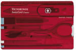 Victorinox Swiss Card Classic ajándék gravírozással, Áttetsző Piros - 0.7100. T (0_7100_T)