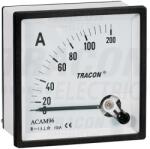 TRACON Analóg váltakozó áramú ampermérő közvetlen méréshez 72×72mm, 10A AC (ACAM72-10)