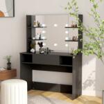 vidaXL Masă machiaj cu lumini LED, negru, 100x40x135 cm , MDF (331540)