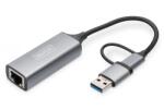 ASSMANN Digitus DN-3028 csatlakozó átlakító USB-C USB 3.1 RJ-45 Szürke (DN-3028) (DN-3028)