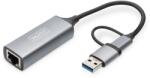 ASSMANN DN-3028 USB-C USB 3.1 RJ-45 Szürke csatlakozó átalakító (DN-3028)