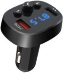  Bluetooth FM transmitter, 2xUSB, LED kijelző, 18W, QC3.0, fekete, XO-BCC03