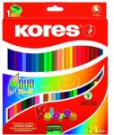 Kores Duo Kétvégű Színesceruza Készlet - 24 db, 48 Szín, Normál, Háromszög (93224)