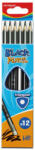 Keyroad Grafitceruza HB, radíros, háromszögletű 12 db/bliszter Keyroad Black (38371) - printsisters