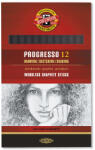 KOH-I-NOOR Progresso 8911 Tömör Grafitceruza - 2B, 12 db, Fekete Normál, Kerek