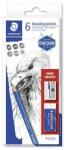 STAEDTLER Mars Lumograph 100 Grafitceruza készlet - Hegyezővel, Radírral, Hatszögletű, 6 Keménység (61 100 C6)