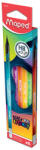 Maped Grafitceruza radírral, HB, háromszögletű, MAPED Black'Peps Energy, 6 különböző minta (IMA852000)