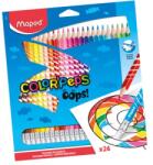 Maped Feltérképezett háromszög alakú zsírkréta "COLOR' PEPS OOPS" 24 db-os radírkészlettel