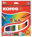 Kores Színes ceruza készlet, háromszögletű, KORES "Triangular", 24 különböző szín (IK100324) - fiorex