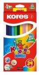 Kores Színes ceruza készlet, háromszögletű, jumbo, KORES "Kolores Jumbo", 24 különböző szín (IK93524) - fiorex