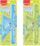 Maped Vonalzókészlet - 4 Részes, 2 Szín, Flex Rules Maxi Set, Műanyag, Hajlítható